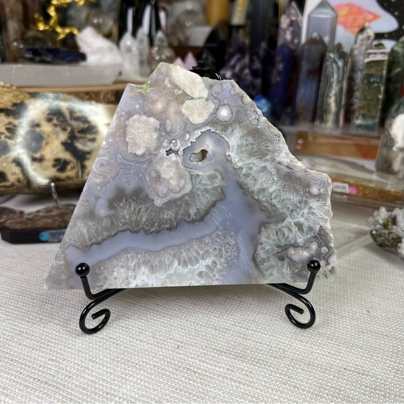 Green quartz flower agate slab - Picture 3 of 8